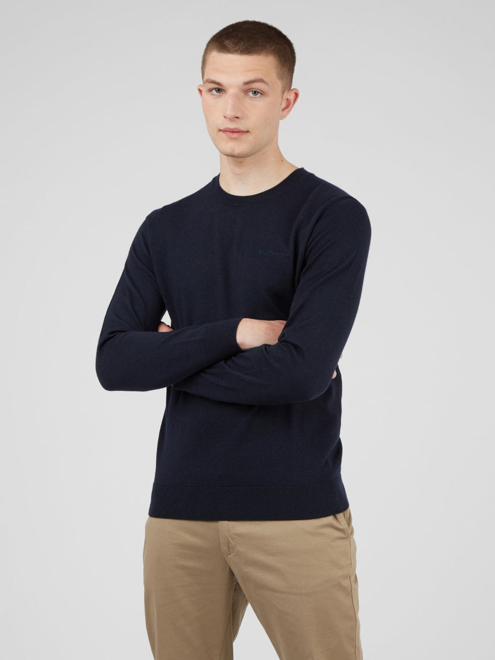 Maglieria Ben Sherman Signature Crewneck Blu Marino | 819742-ZTF