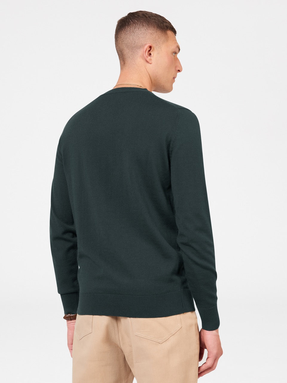 Maglieria Ben Sherman Signature Merino Crewneck Verdi Scuro | 529074-PNK