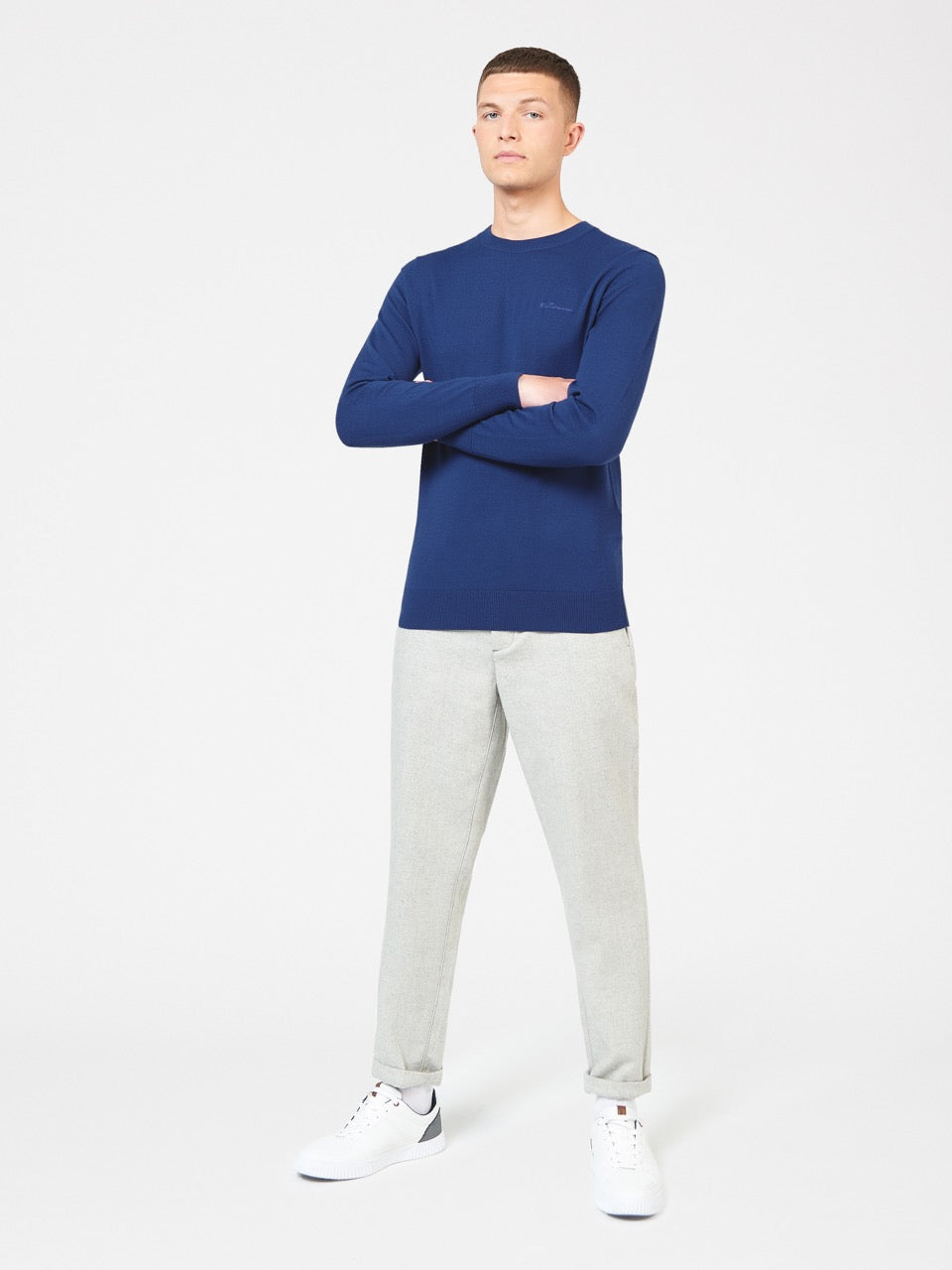 Maglieria Ben Sherman Signature Merino Crewneck Blu | 312980-UKJ