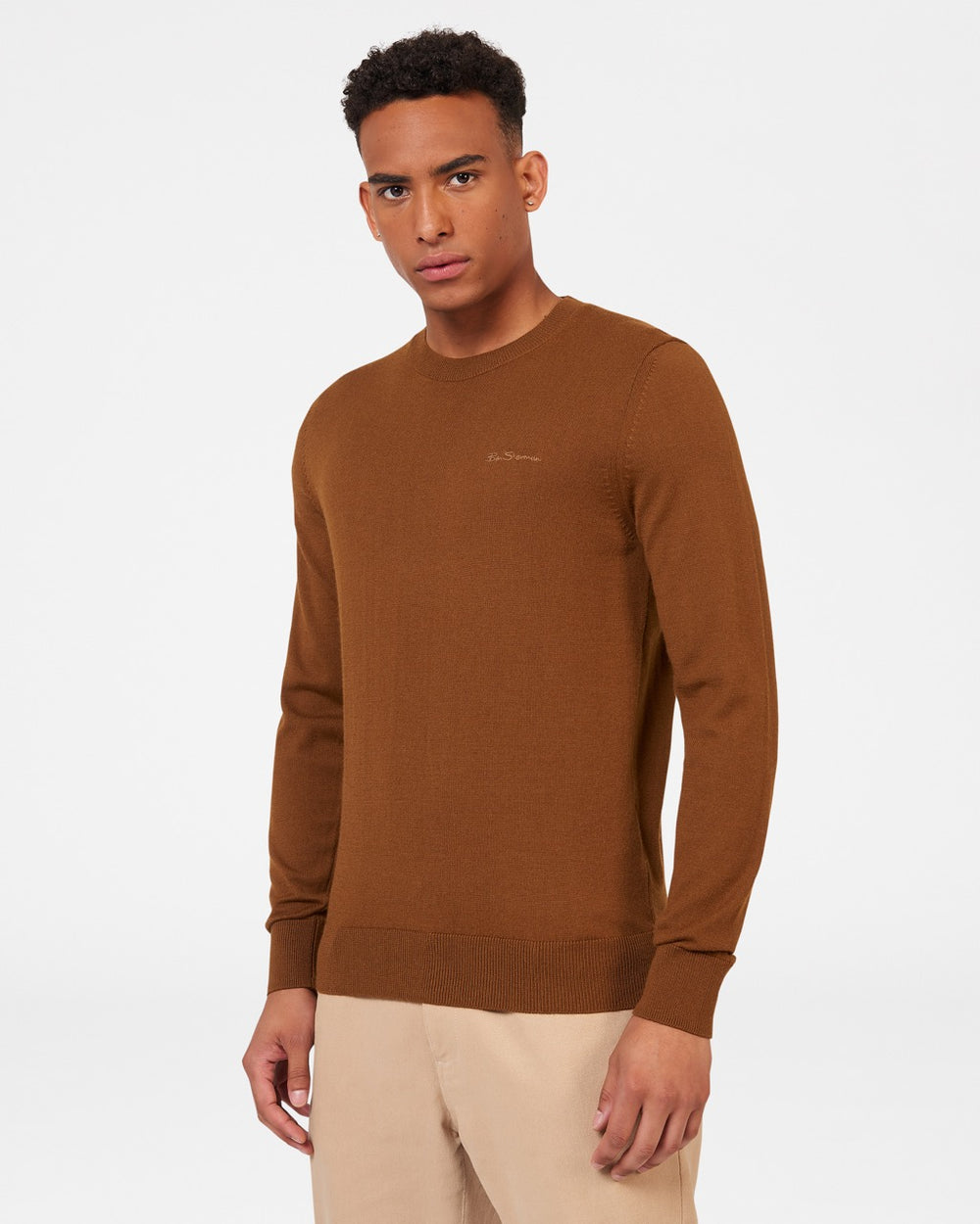 Maglieria Ben Sherman Signature Merino Crewneck Marroni | 248136-TSC