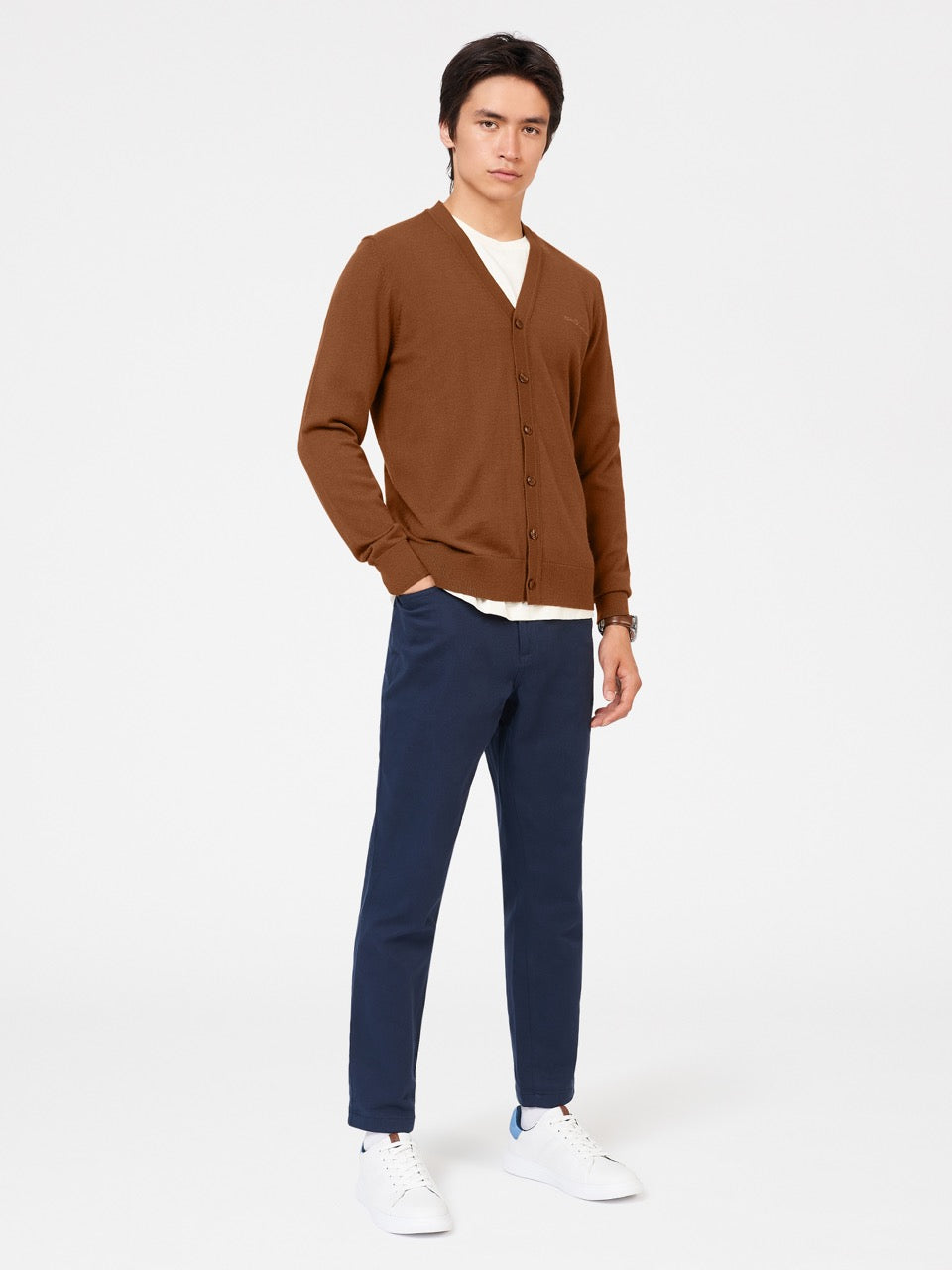 Maglieria Ben Sherman Signature Merino Cardigan Marroni | 690135-EPY