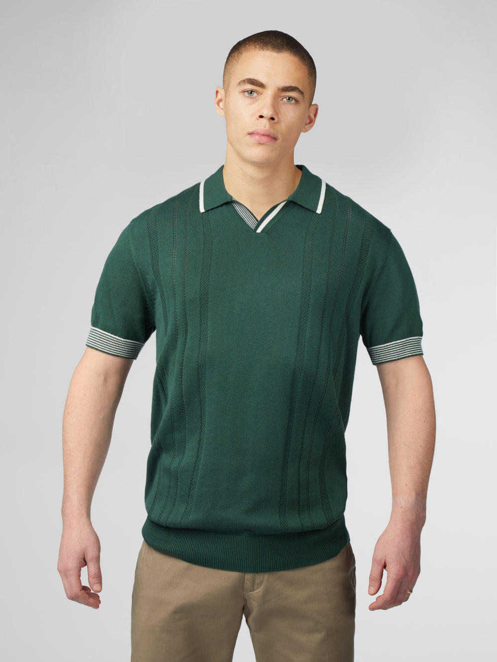 Maglieria Ben Sherman Signature Open Neck Polo Verdi | 309684-ALS