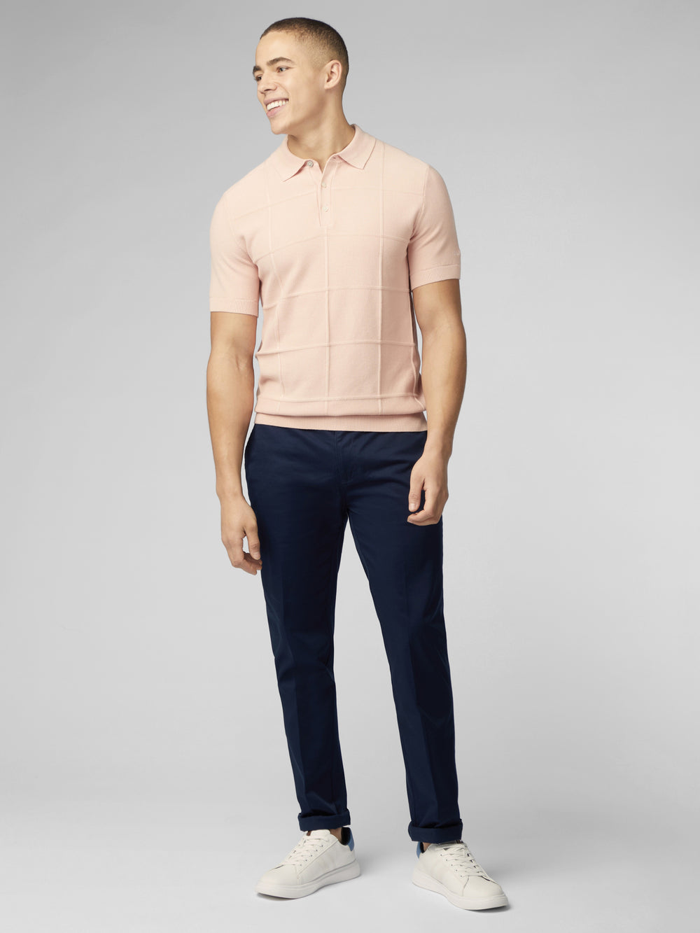 Maglieria Ben Sherman Signature Textured Polo Rosa | 309642-SKN