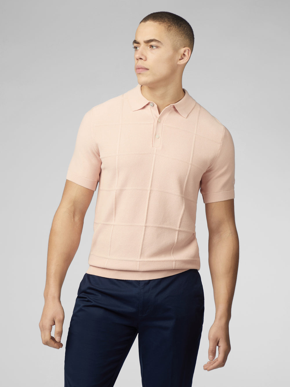 Maglieria Ben Sherman Signature Textured Polo Rosa | 309642-SKN