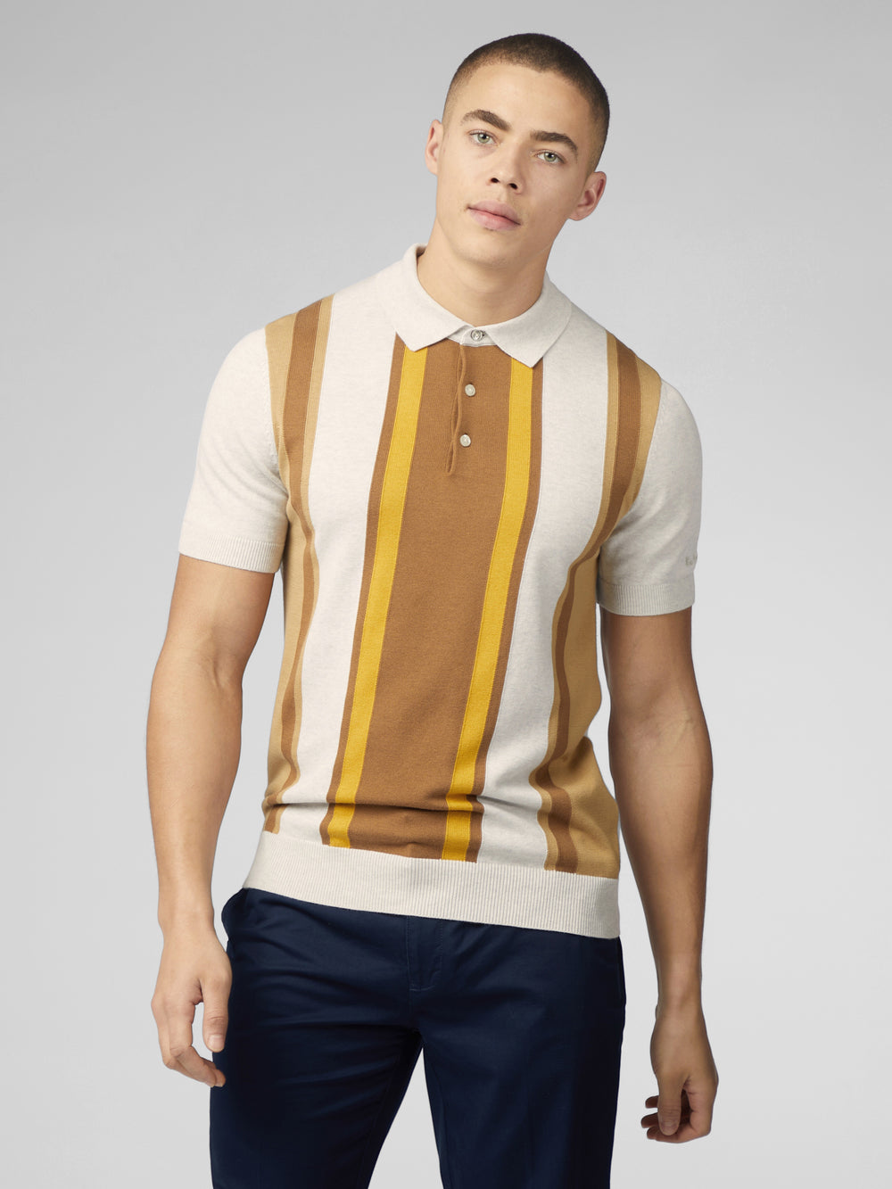 Maglieria Ben Sherman Signature Vertical Stripe Polo Bianche | 659724-TYF