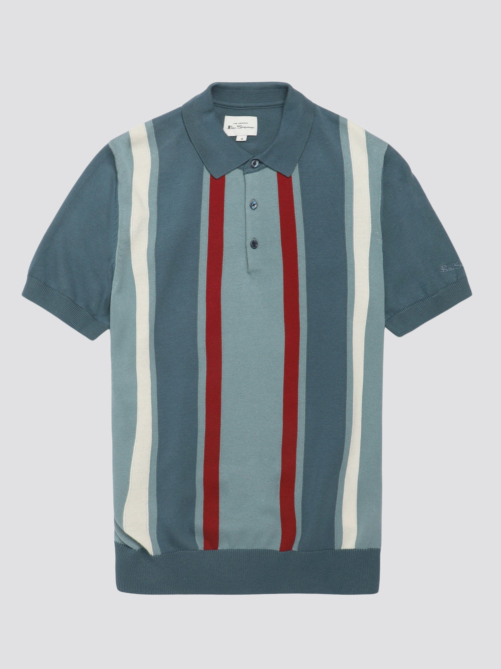 Maglieria Ben Sherman Signature Vertical Stripe Polo Verde Acqua | 527869-UCW