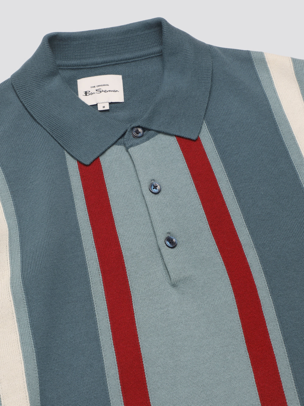 Maglieria Ben Sherman Signature Vertical Stripe Polo Verde Acqua | 527869-UCW