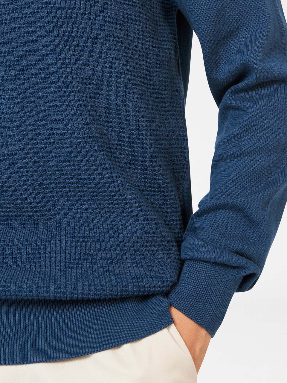 Maglieria Ben Sherman Textured Crewneck Indaco | 539826-RMC