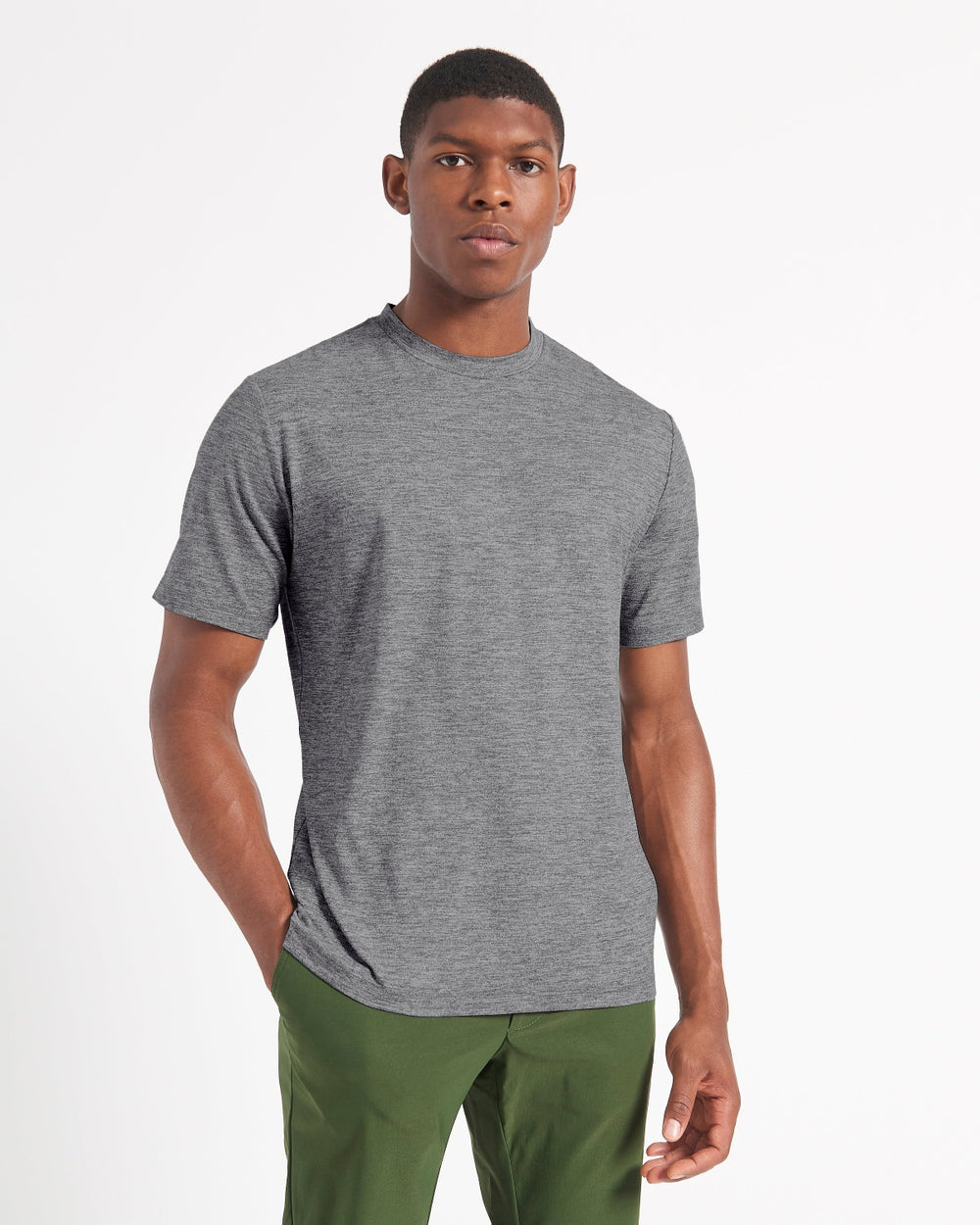 Maglietta Ben Sherman Performance Stretch Marl Grigie | 602874-EKH