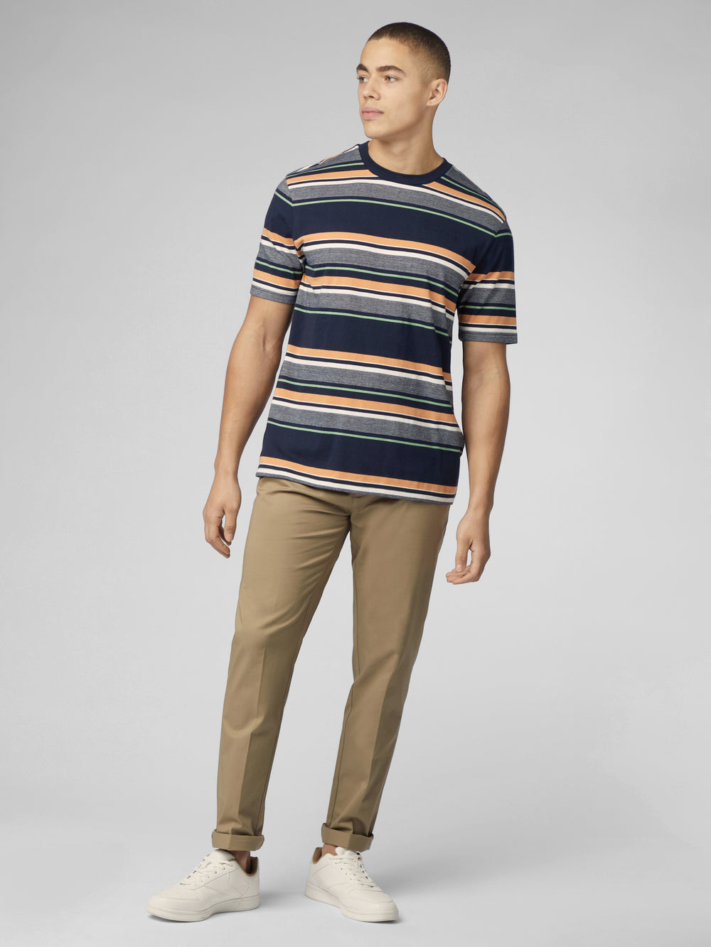 Maglietta Ben Sherman Signature Engineered Stripe Blu Marino | 109246-GWI