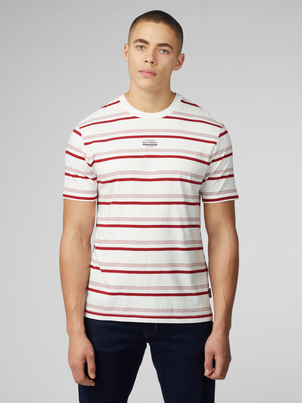 Maglietta Ben Sherman Signature Fine Stripe Bianche | 286751-ABE