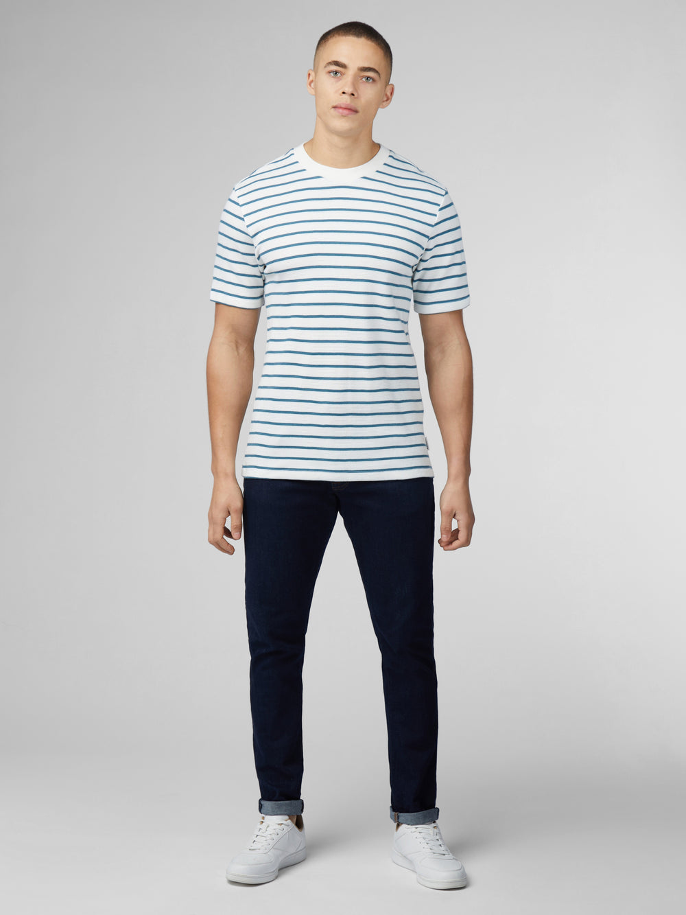 Maglietta Ben Sherman Signature Waffle Stripe Bianche | 861742-DMK