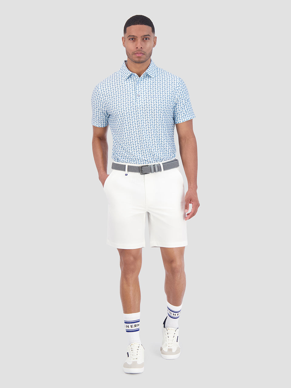 Magliette Polo Ben Sherman Bauhaus Geo Tech Jersey Sports Fit Blu | 045691-GBL