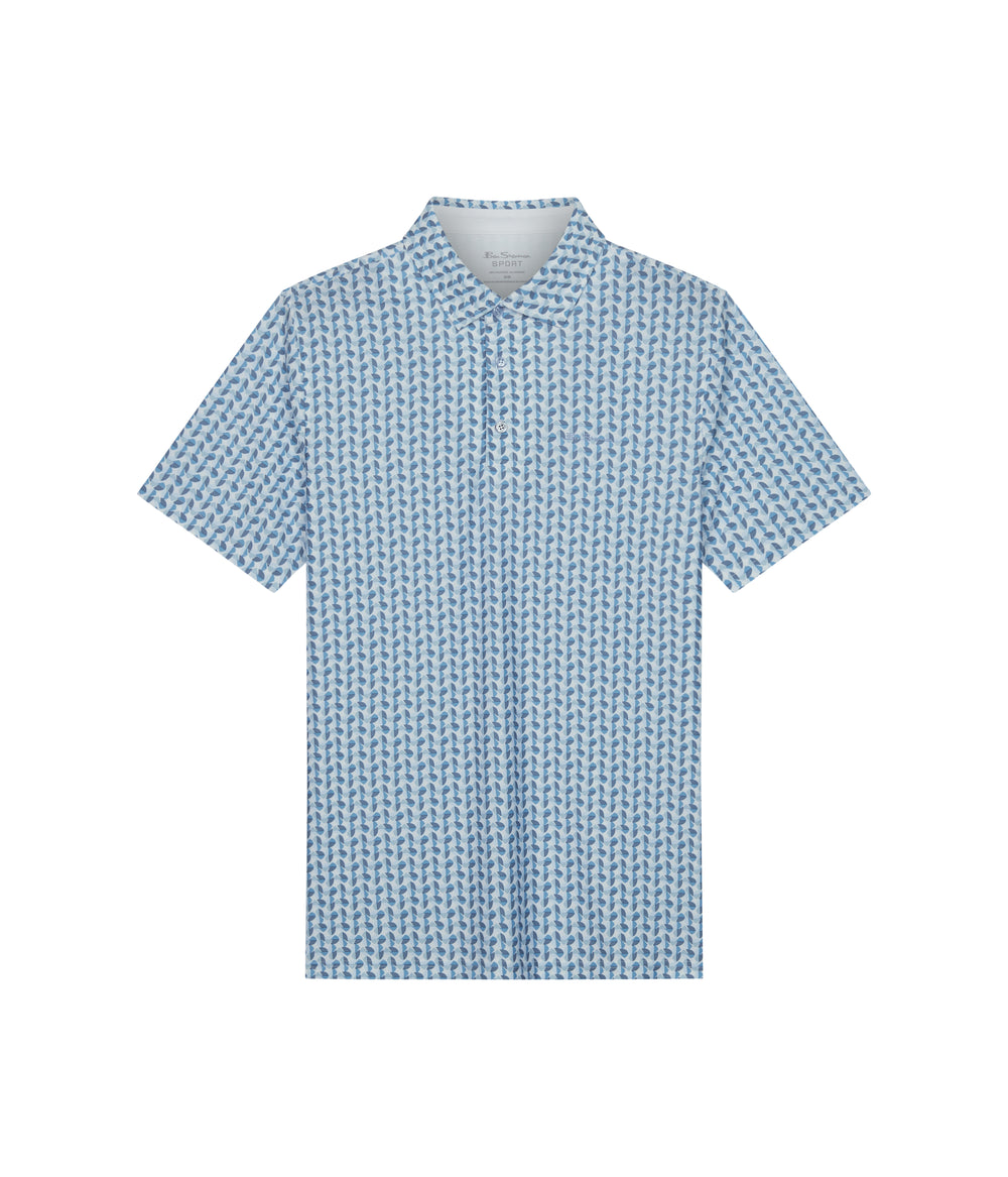 Magliette Polo Ben Sherman Bauhaus Geo Tech Jersey Sports Fit Blu | 045691-GBL