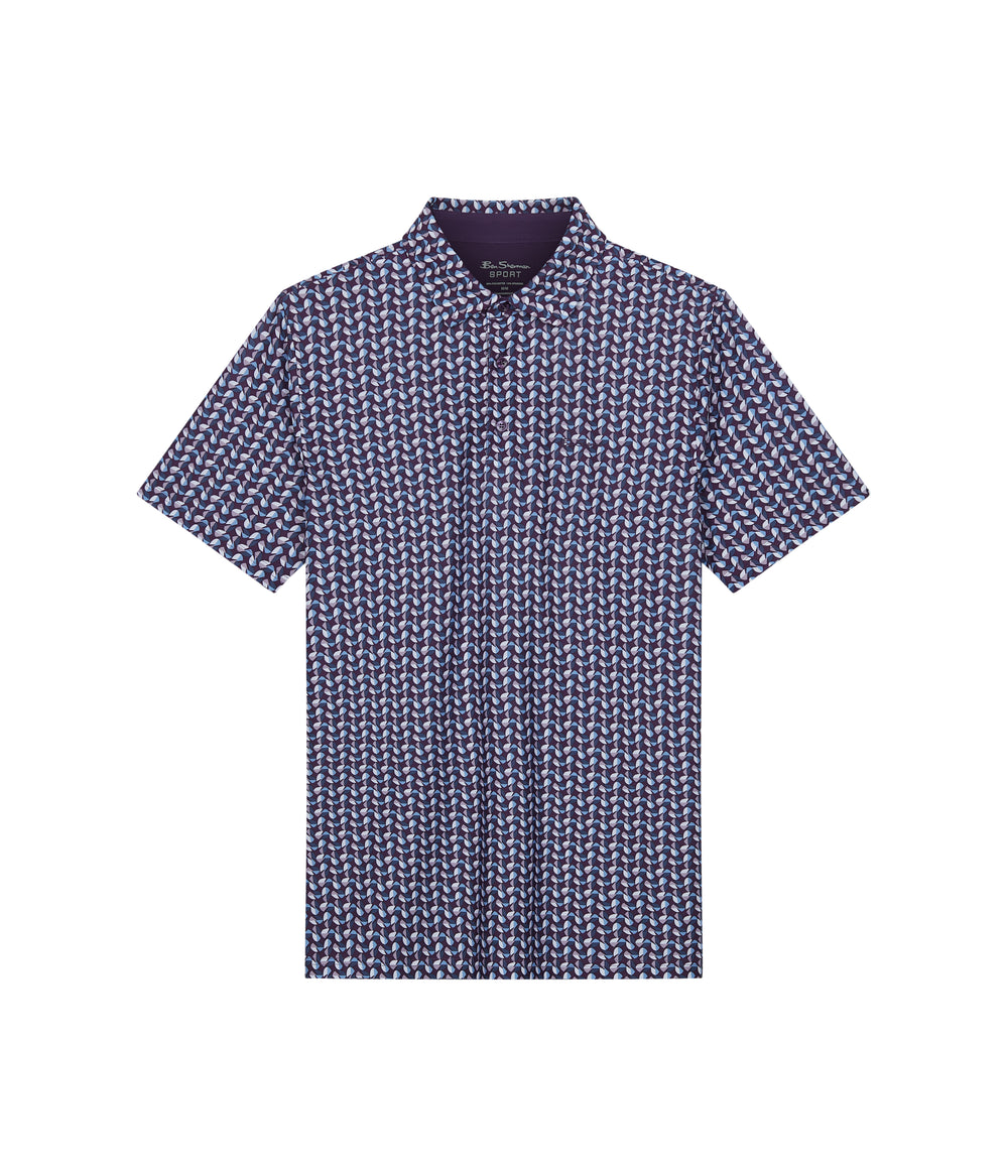 Magliette Polo Ben Sherman Bauhaus Geo Tech Jersey Sports Fit Viola | 987504-PLG