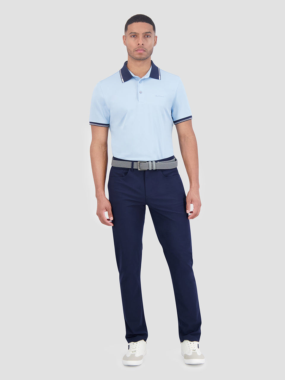 Magliette Polo Ben Sherman Checker Rib Air Pique Sports Fit Blu | 239065-RQT