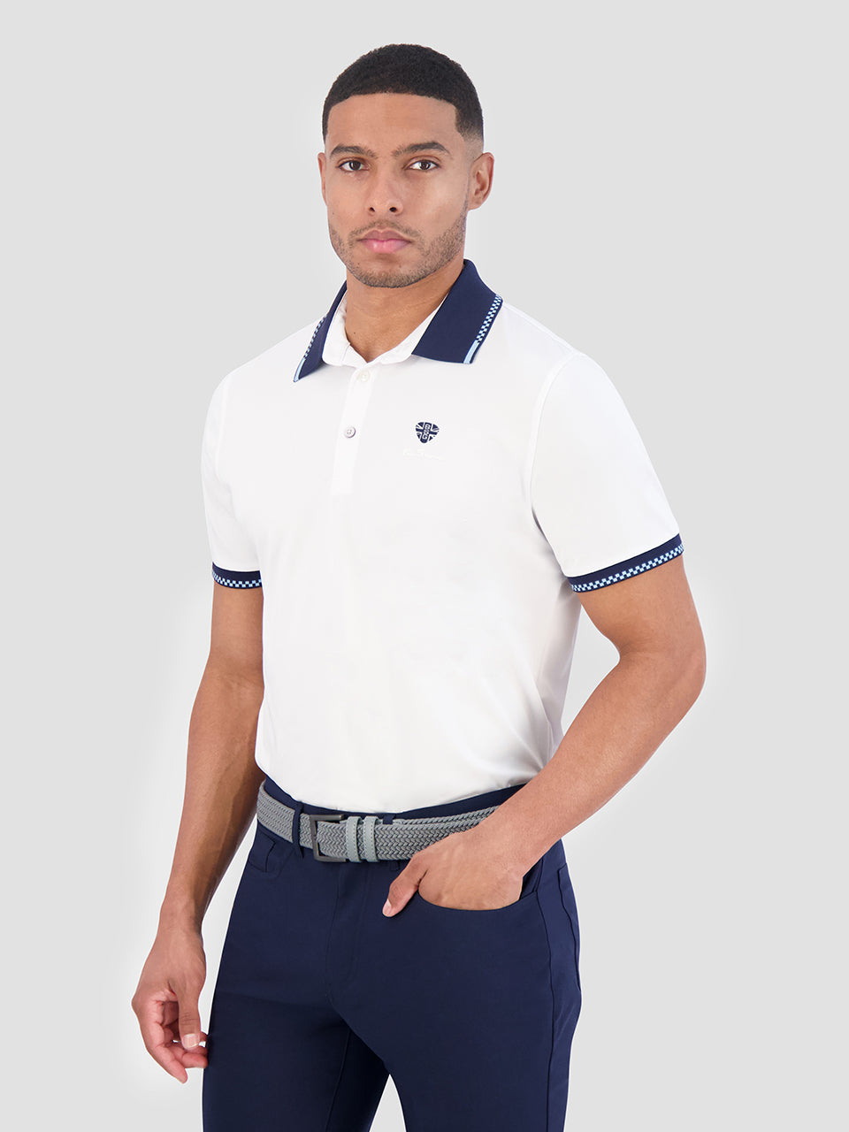 Magliette Polo Ben Sherman Checker Rib Air Pique Sports Fit Bianche | 426730-QDU