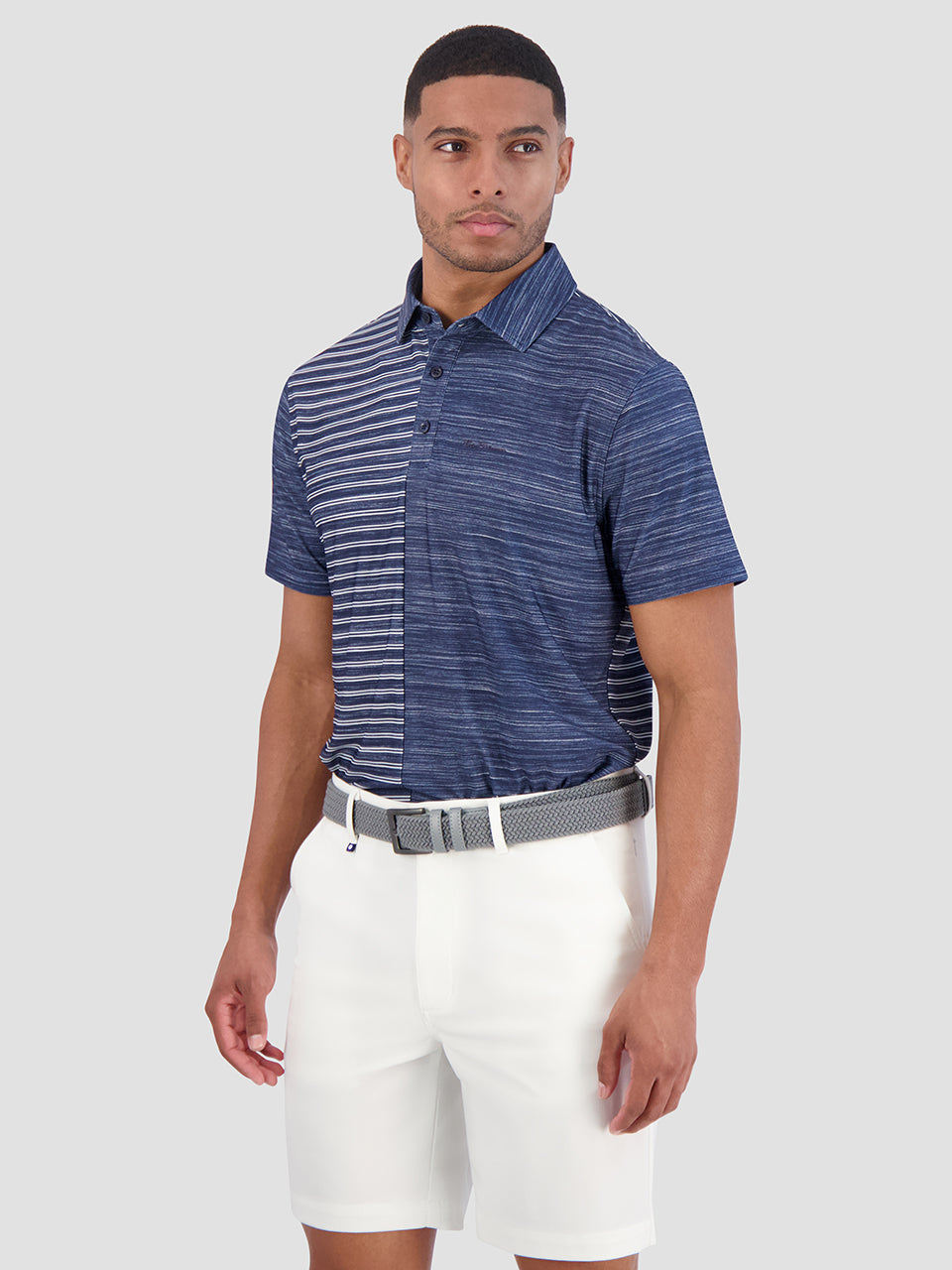 Magliette Polo Ben Sherman Melange Stripes Color Block Tech Jersey Sports Fit Blu Marino | 825149-HMX