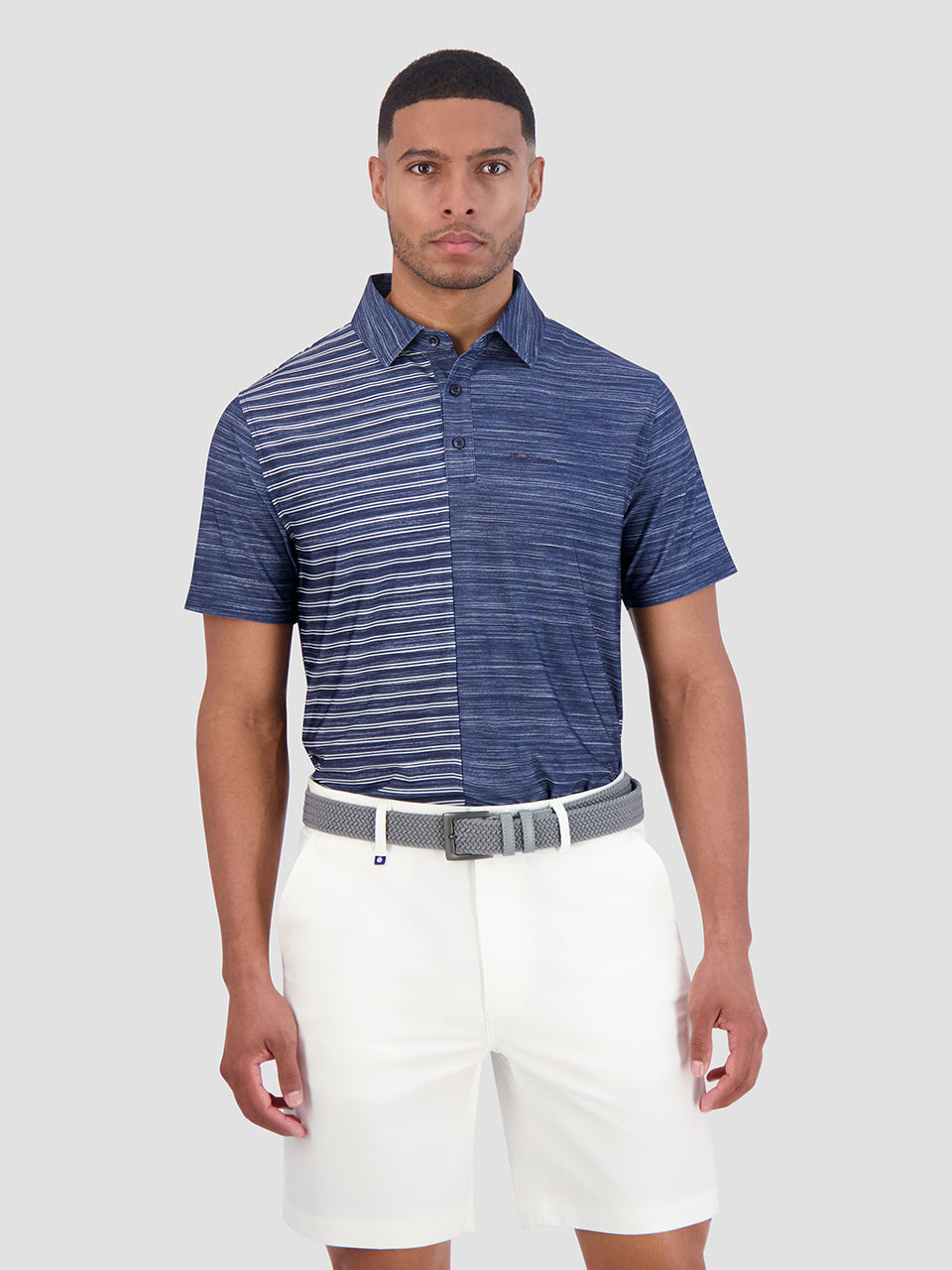 Magliette Polo Ben Sherman Melange Stripes Color Block Tech Jersey Sports Fit Blu Marino | 825149-HMX