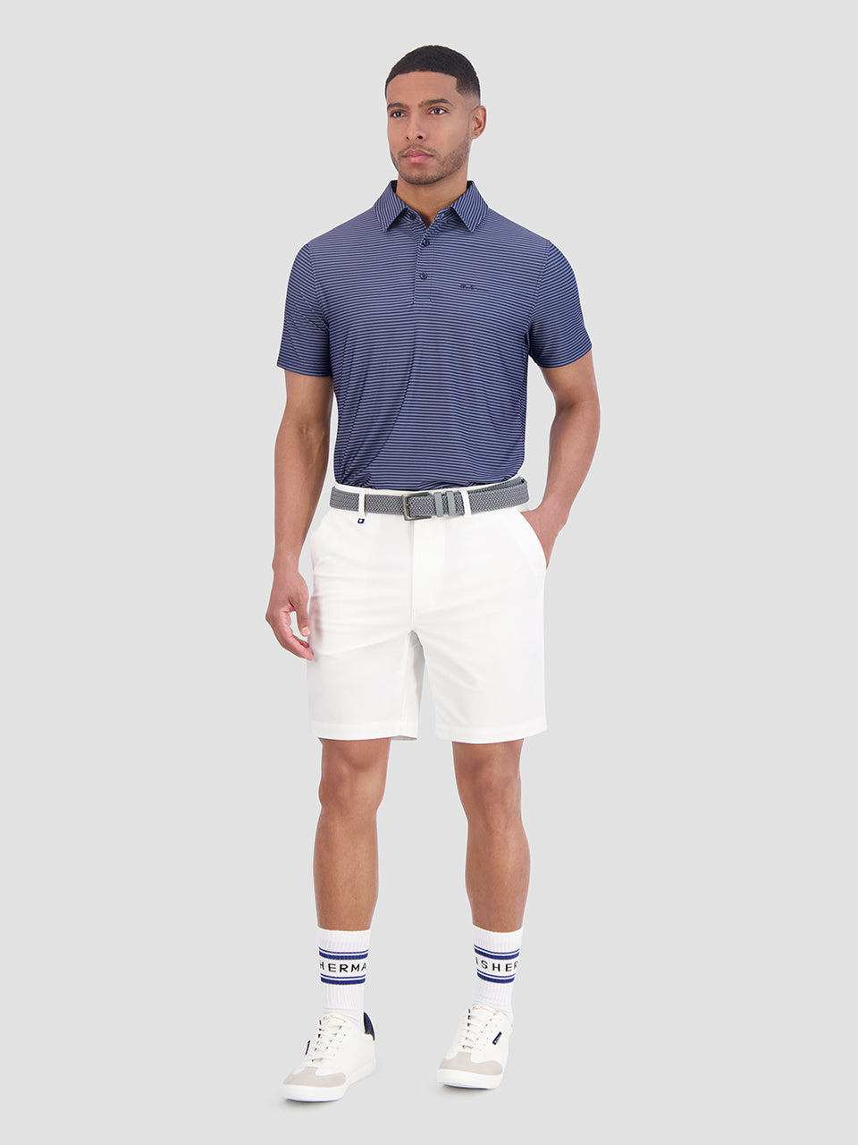 Magliette Polo Ben Sherman Mini Stripes Tech Jersey Sports Fit Blu Marino | 026937-KGI