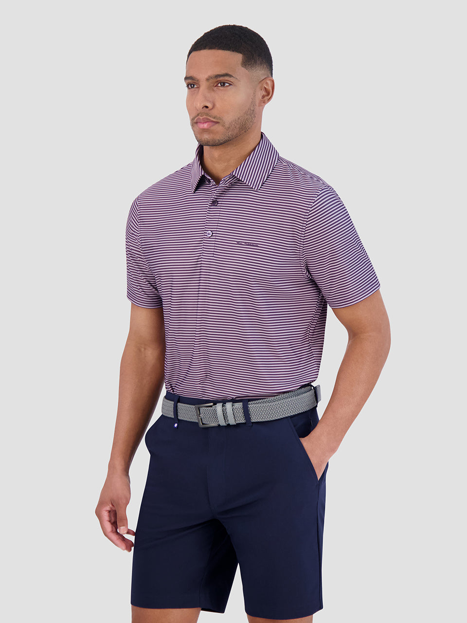 Magliette Polo Ben Sherman Mini Stripes Tech Jersey Sports Fit Viola | 708192-HCD