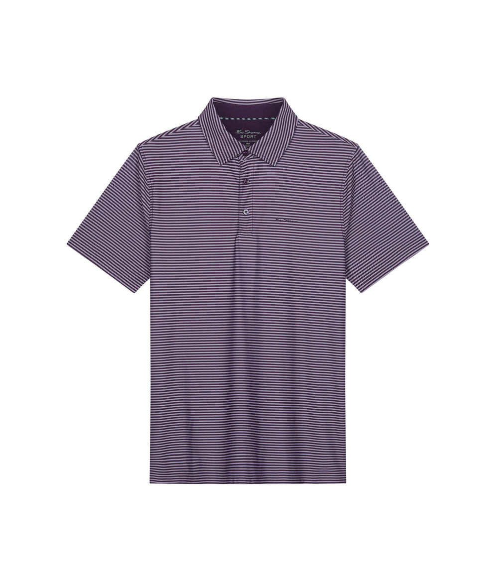 Magliette Polo Ben Sherman Mini Stripes Tech Jersey Sports Fit Viola | 708192-HCD