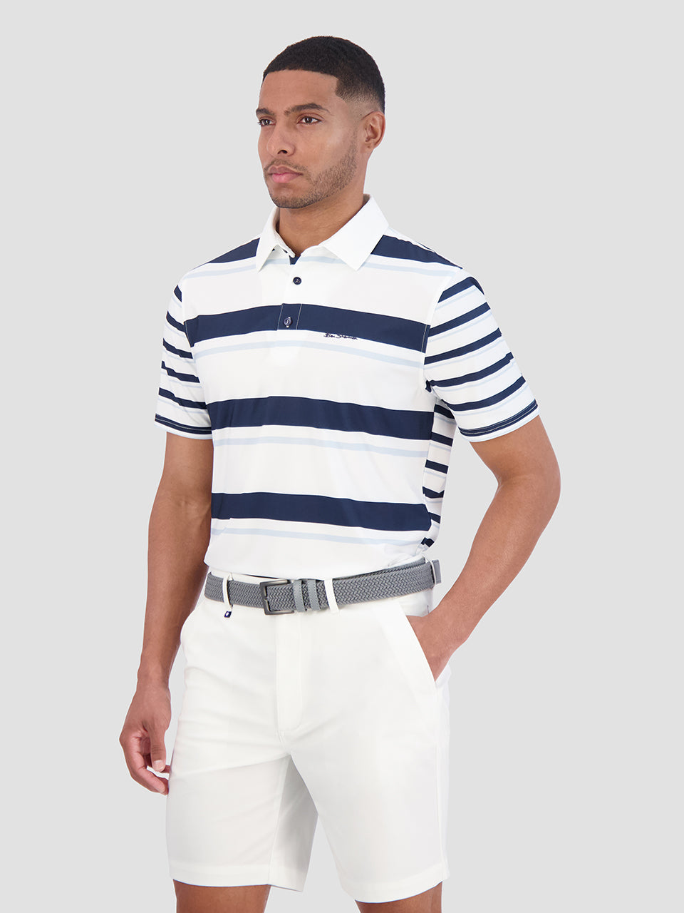 Magliette Polo Ben Sherman Mixed Mod Stripes Tech Jersey Sports Fit Blu | 384652-ZVY