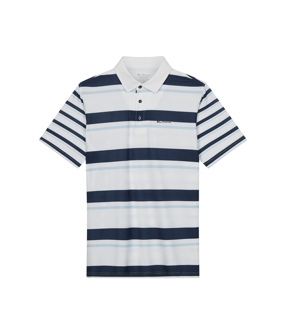 Magliette Polo Ben Sherman Mixed Mod Stripes Tech Jersey Sports Fit Blu | 384652-ZVY