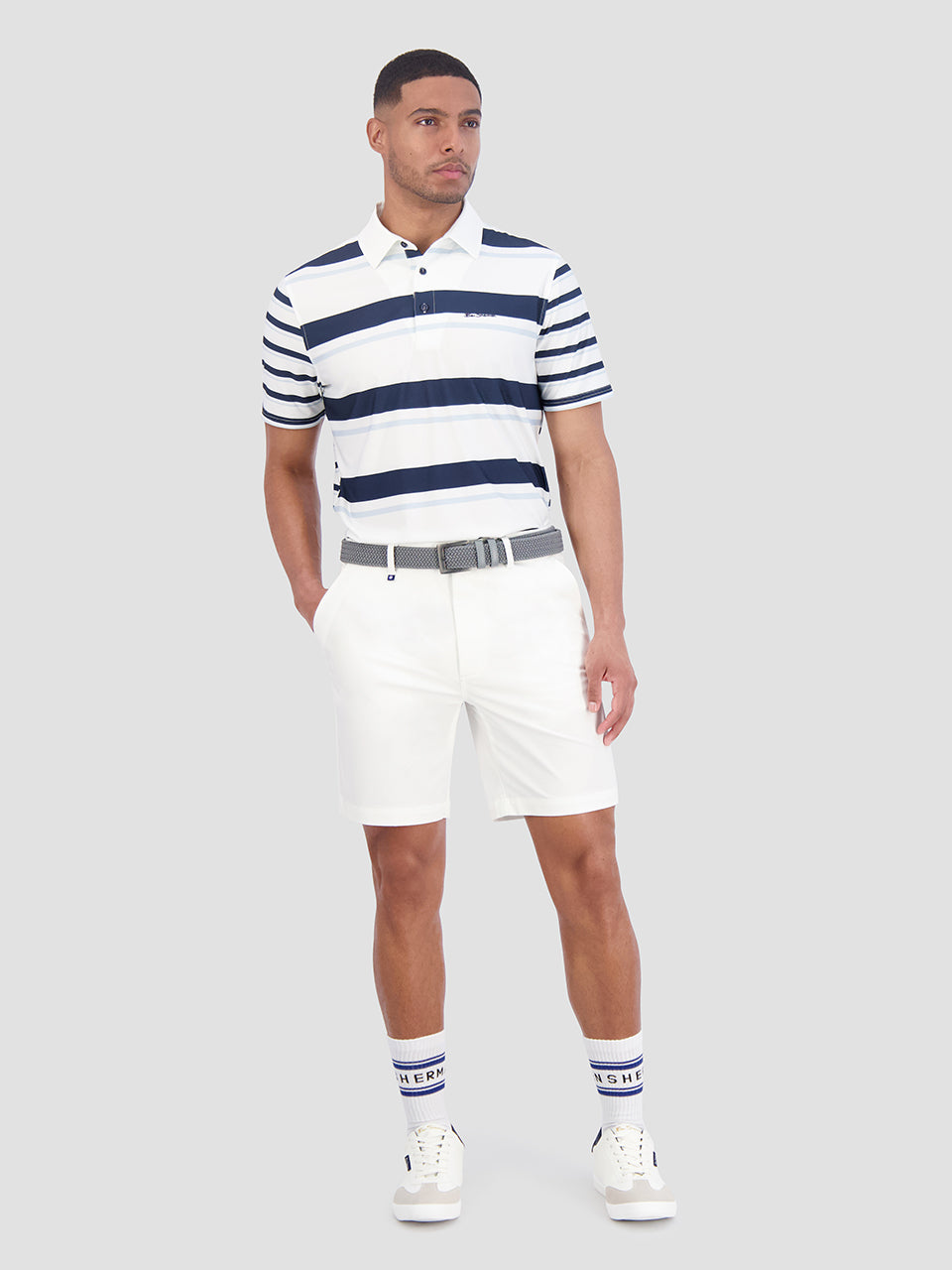 Magliette Polo Ben Sherman Mixed Mod Stripes Tech Jersey Sports Fit Blu | 384652-ZVY