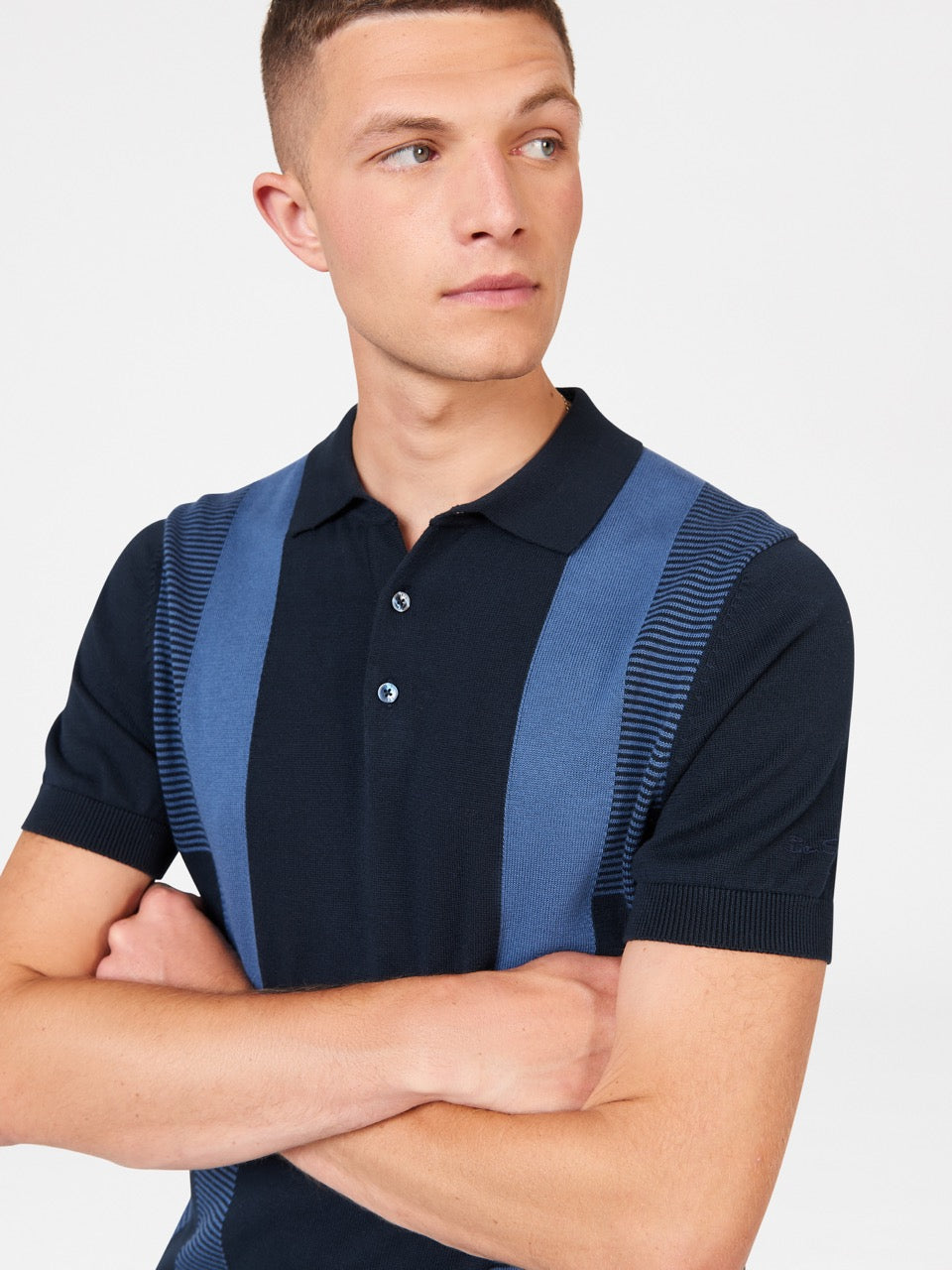 Maglioni A Polo Ben Sherman Intarsia Stripe Blu Marino | 463721-KUO