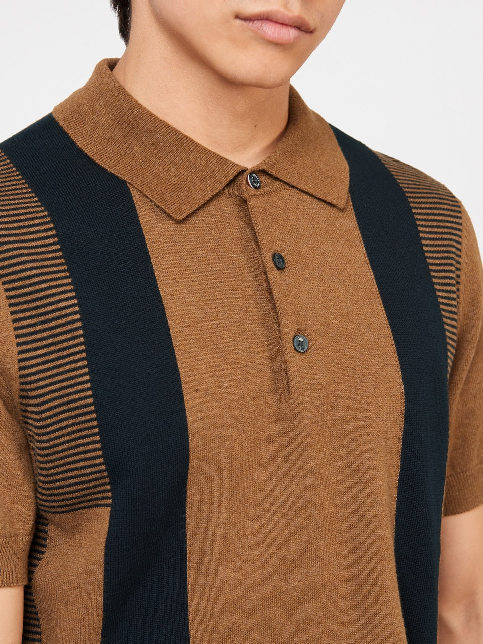 Maglioni A Polo Ben Sherman Intarsia Stripe Marroni | 564738-QJO