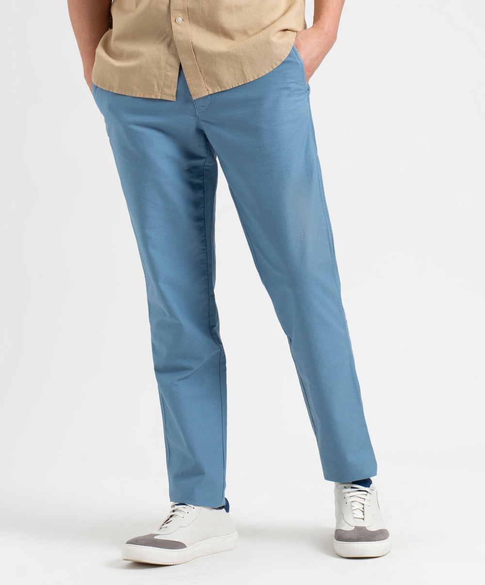 Pantaloni Ben Sherman Beatnik Oxford Slim Taper Garment Dye Chino Blu | 651839-NGE