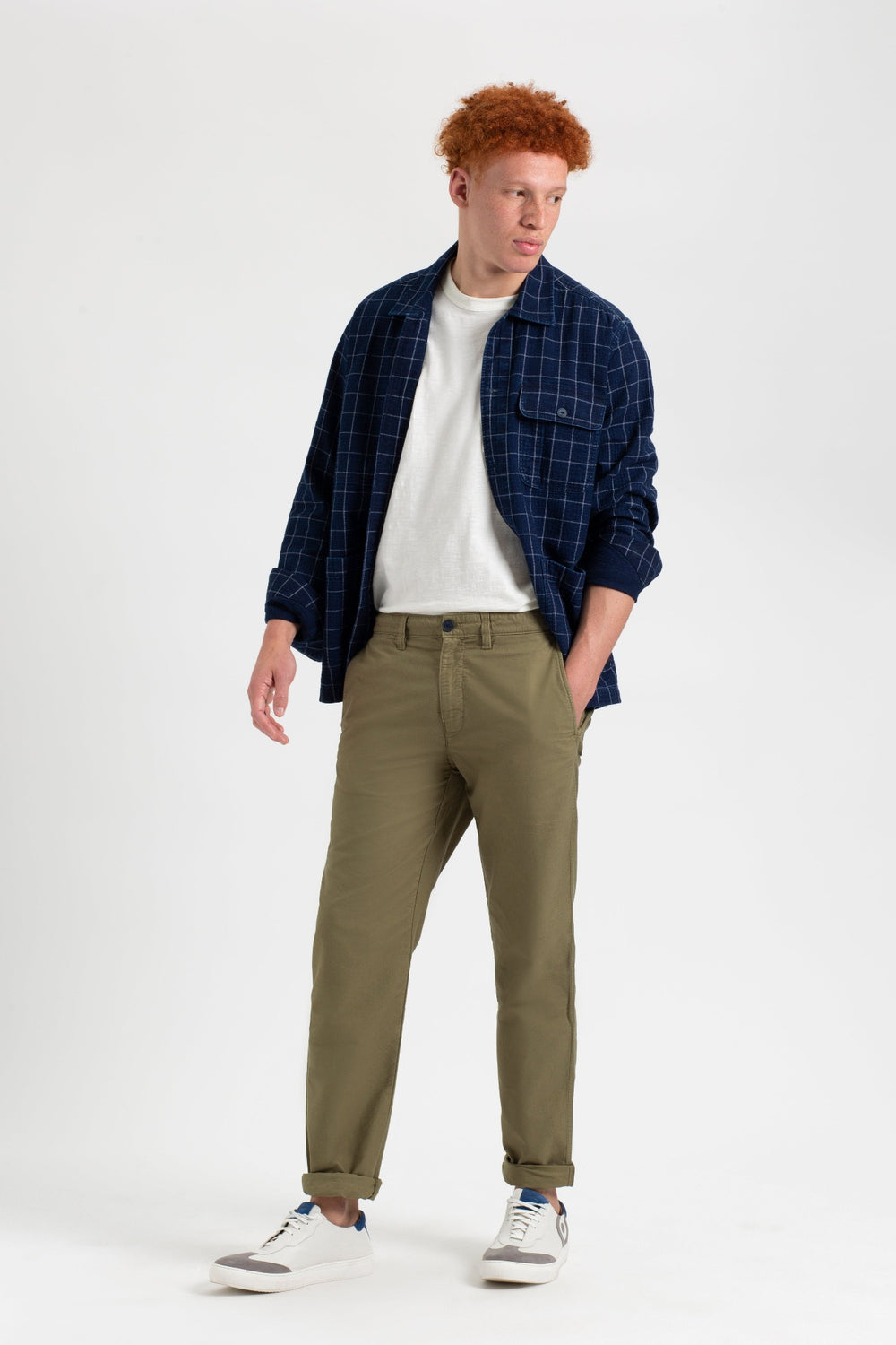 Pantaloni Ben Sherman Beatnik Oxford Slim Taper Garment Dye Chino Verde Oliva Chiaro | 860943-AID