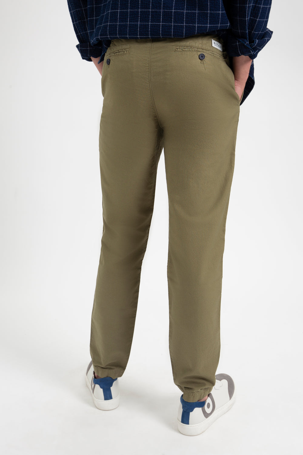 Pantaloni Ben Sherman Beatnik Oxford Slim Taper Garment Dye Chino Verde Oliva Chiaro | 860943-AID