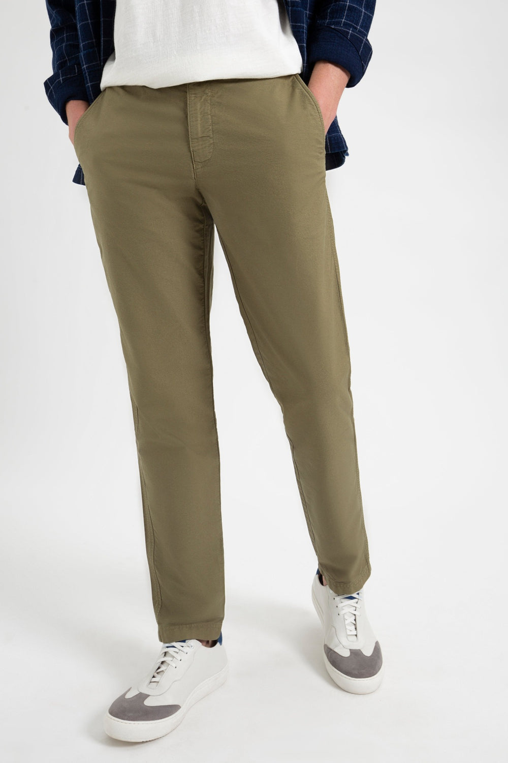 Pantaloni Ben Sherman Beatnik Oxford Slim Taper Garment Dye Chino Verde Oliva Chiaro | 860943-AID