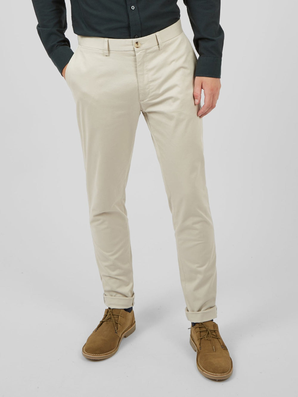 Pantaloni Ben Sherman Signature Skinny Stretch Chino Bianche | 380496-KBT