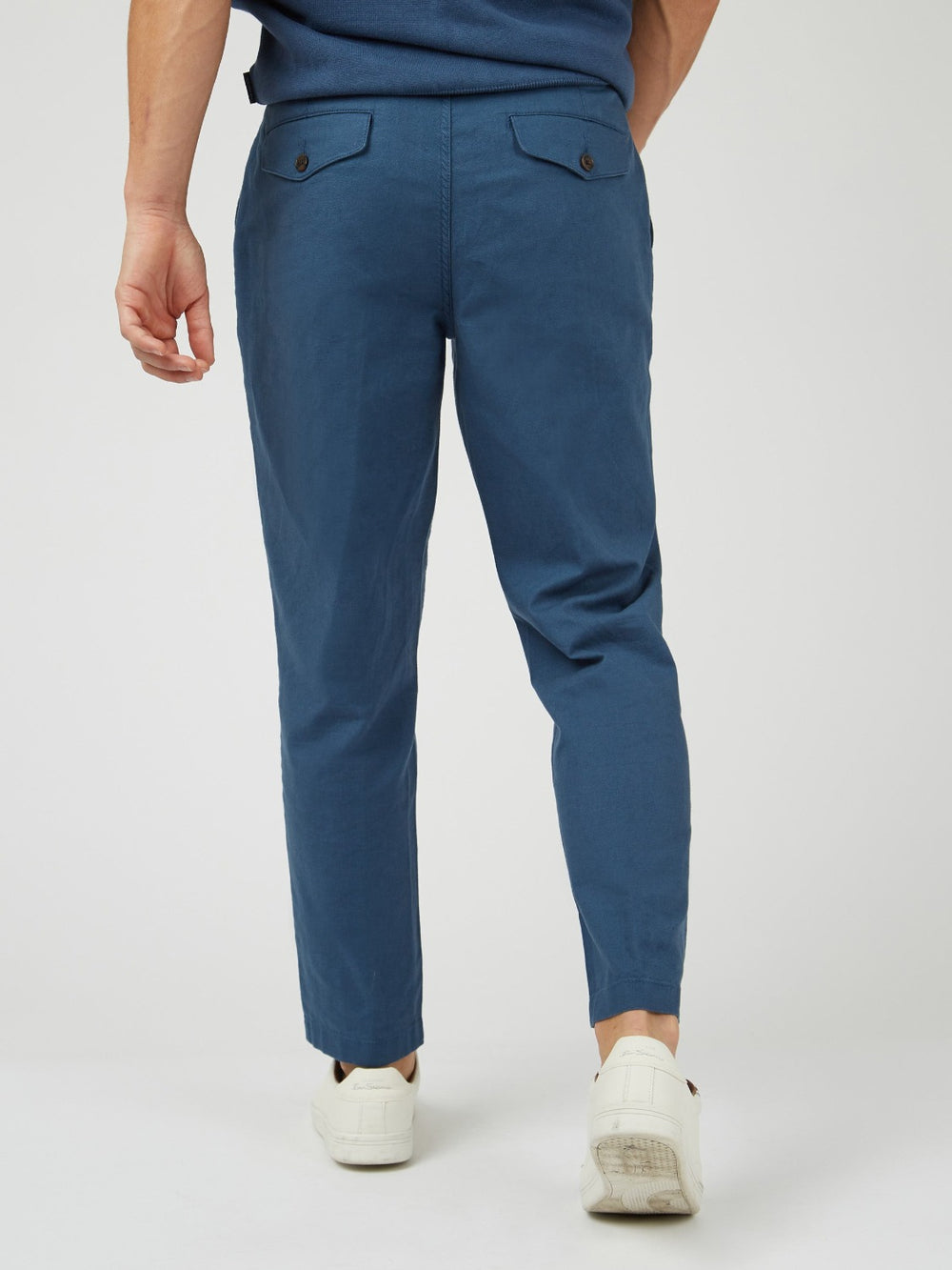 Pantaloni Ben Sherman Signature Slim Taper Linen Blu | 394785-YXU