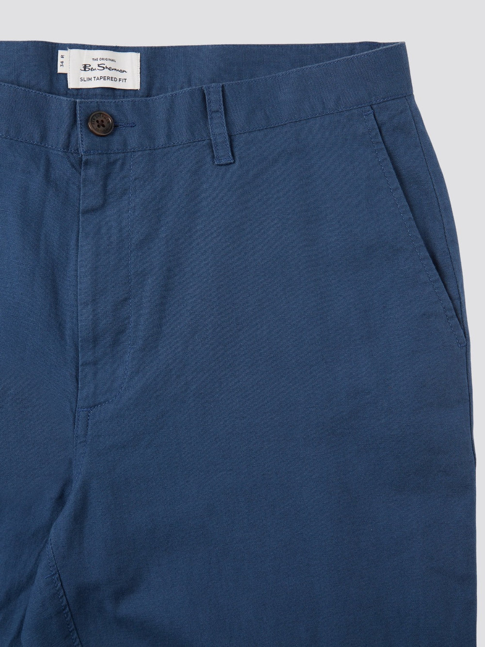 Pantaloni Ben Sherman Signature Slim Taper Linen Blu | 394785-YXU