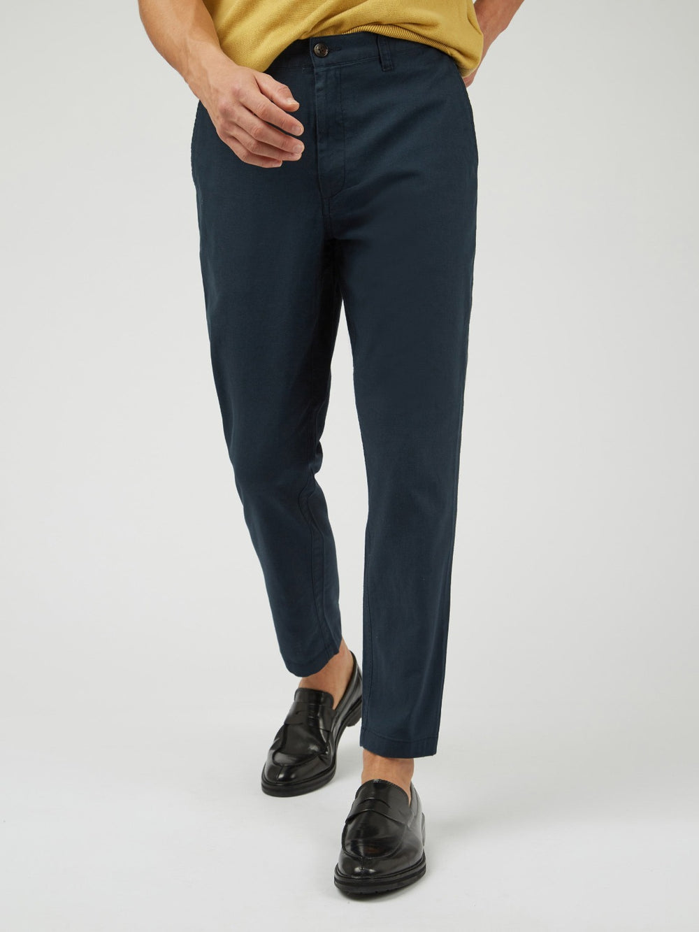 Pantaloni Ben Sherman Signature Slim Taper Linen Verdi | 912503-BQO