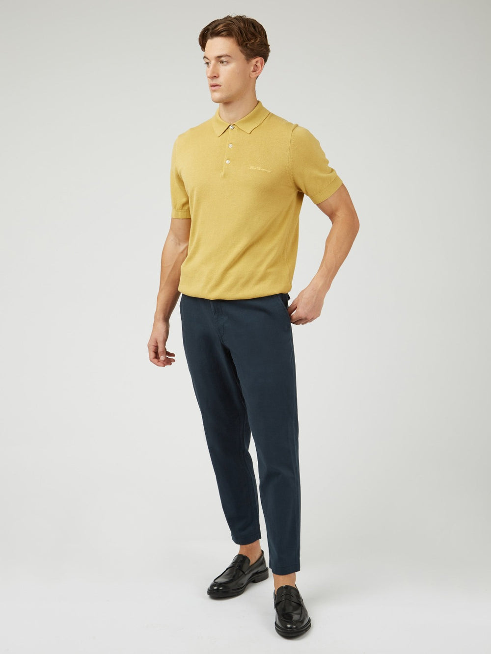 Pantaloni Ben Sherman Signature Slim Taper Linen Verdi | 912503-BQO