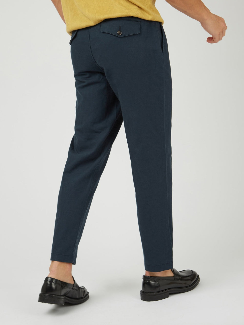 Pantaloni Ben Sherman Signature Slim Taper Linen Verdi | 912503-BQO