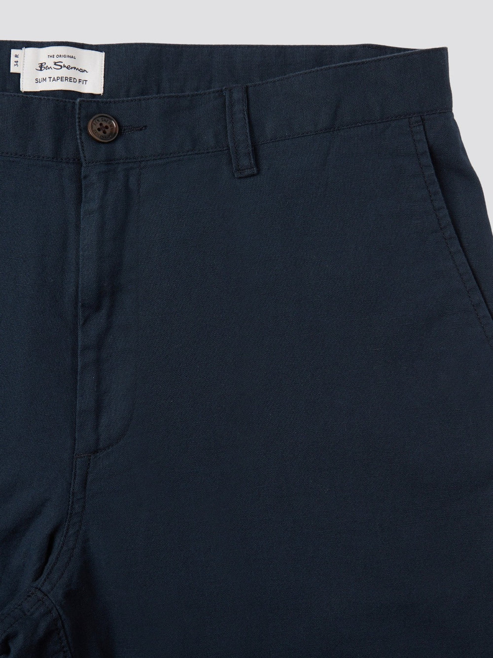 Pantaloni Ben Sherman Signature Slim Taper Linen Verdi | 912503-BQO